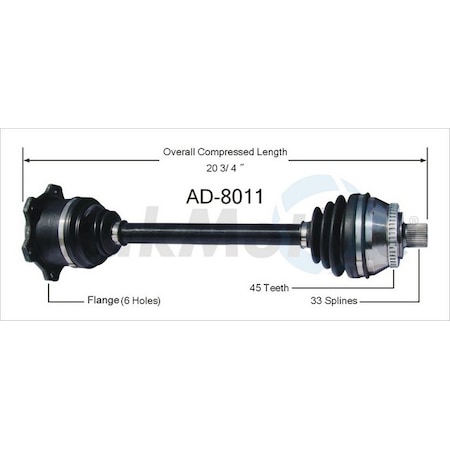 Surtrack Axle Cv Axle Shaft, Ad-8011 AD-8011